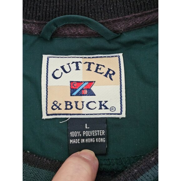Men's Cutter & Buck ClimaGuard Pullover Windbreaker L Green 100% Polyester - Picture 4 of 7